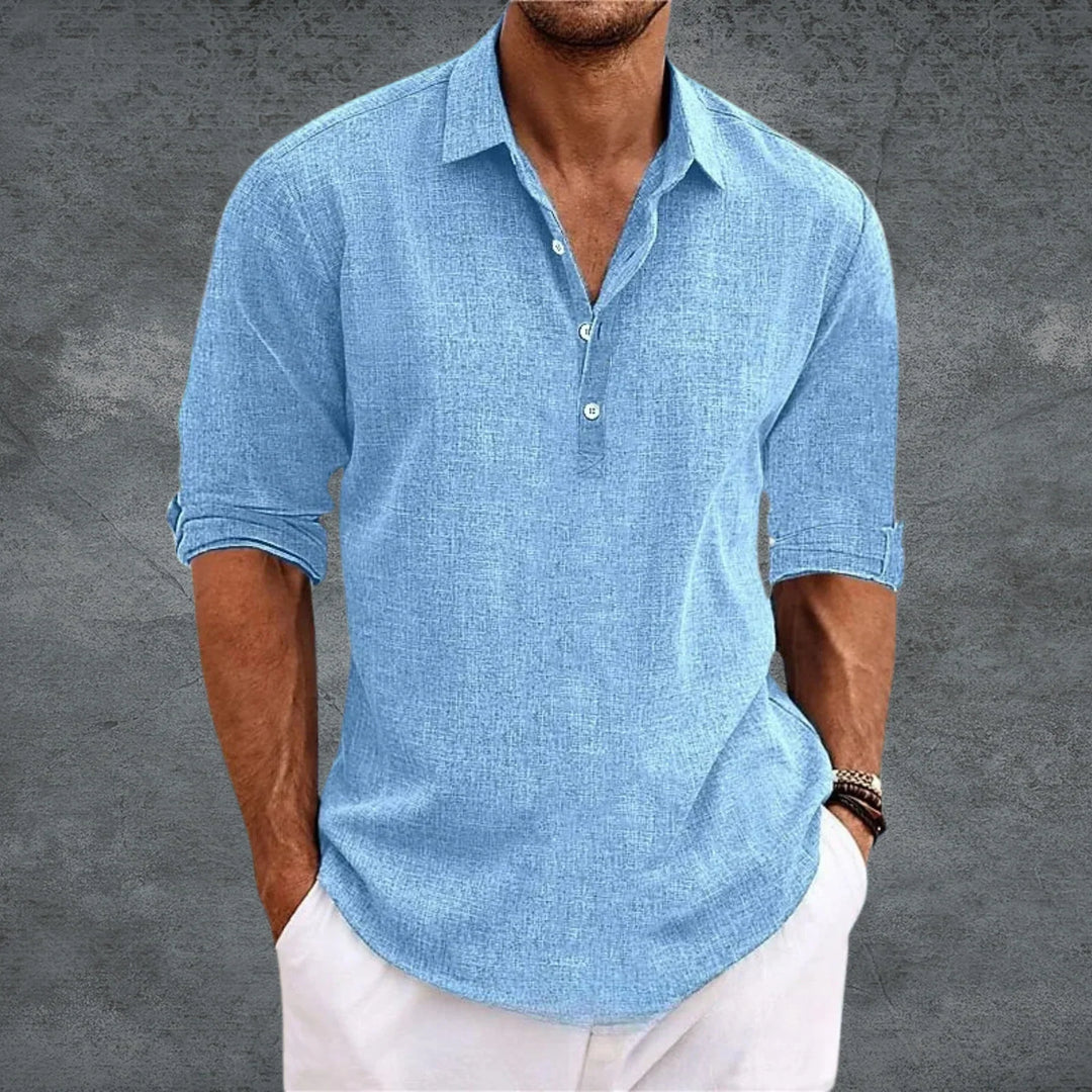 Men’s Shirt – Lightweight Casual Shirt with an Open Collar and Elegant Fit