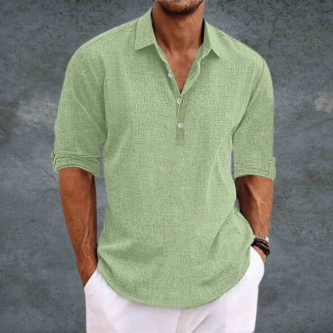 Men’s Shirt – Lightweight Casual Shirt with an Open Collar and Elegant Fit