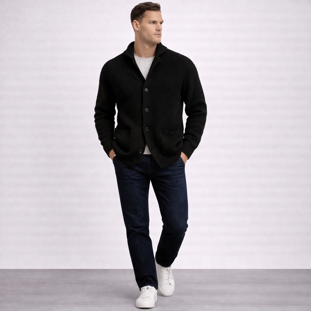 Malcolm | The Ribbed Shawl-Collar Cardigan