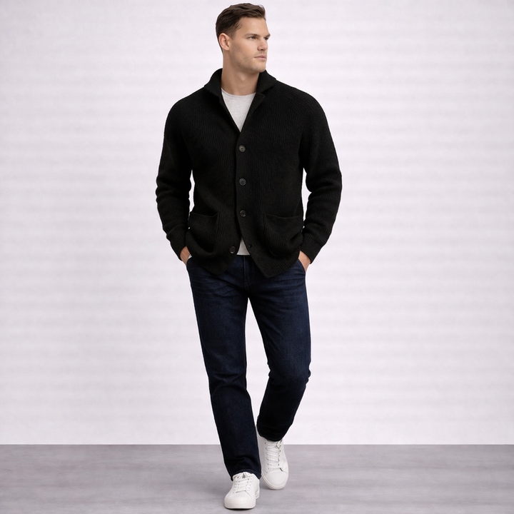 Malcolm | The Ribbed Shawl-Collar Cardigan
