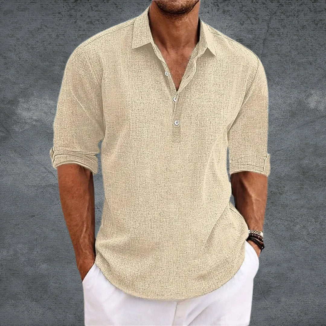 Men’s Shirt – Lightweight Casual Shirt with an Open Collar and Elegant Fit