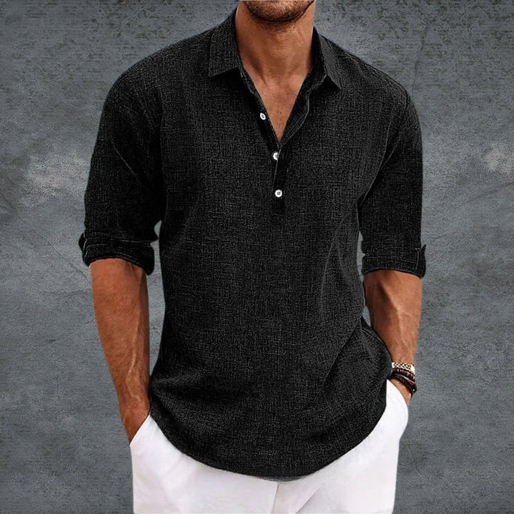 Men’s Shirt – Lightweight Casual Shirt with an Open Collar and Elegant Fit