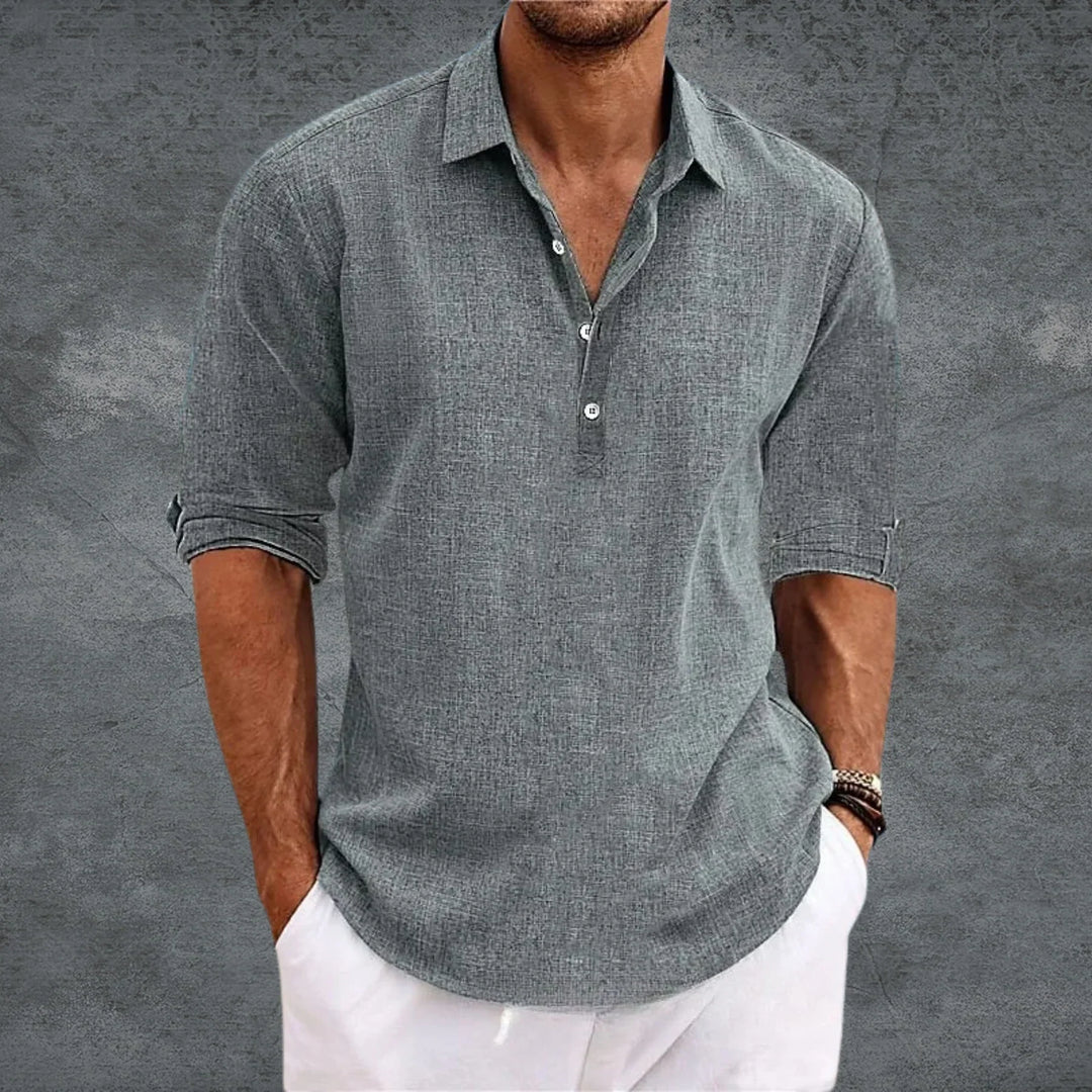 Men’s Shirt – Lightweight Casual Shirt with an Open Collar and Elegant Fit