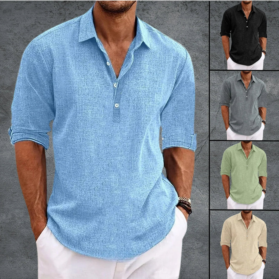 Men’s Shirt – Lightweight Casual Shirt with an Open Collar and Elegant Fit