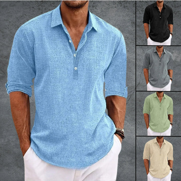 Men’s Shirt – Lightweight Casual Shirt with an Open Collar and Elegant Fit