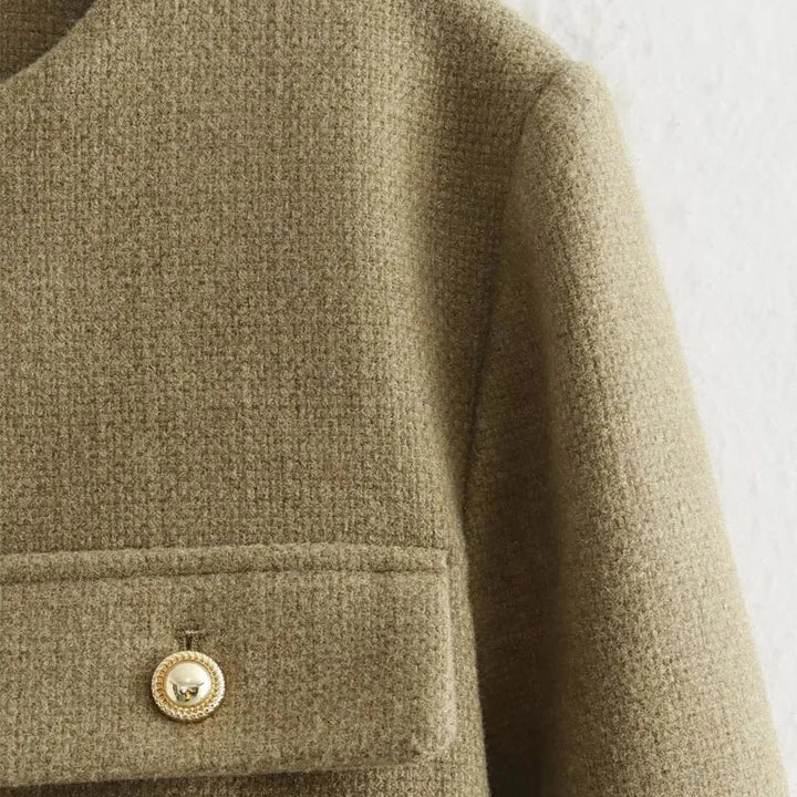 Brianna | Women's Cropped Button Front Bomber Jacket