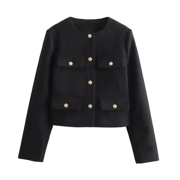Brianna | Women's Cropped Button Front Bomber Jacket
