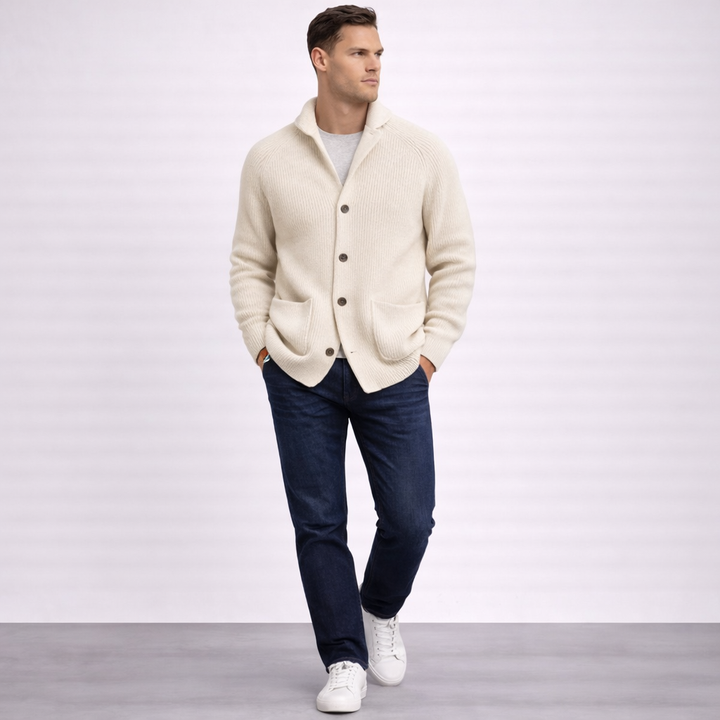 Malcolm | The Ribbed Shawl-Collar Cardigan