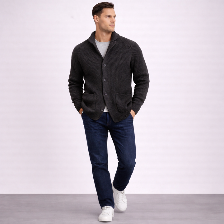 Malcolm | The Ribbed Shawl-Collar Cardigan