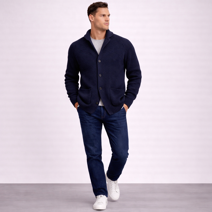 Malcolm | The Ribbed Shawl-Collar Cardigan