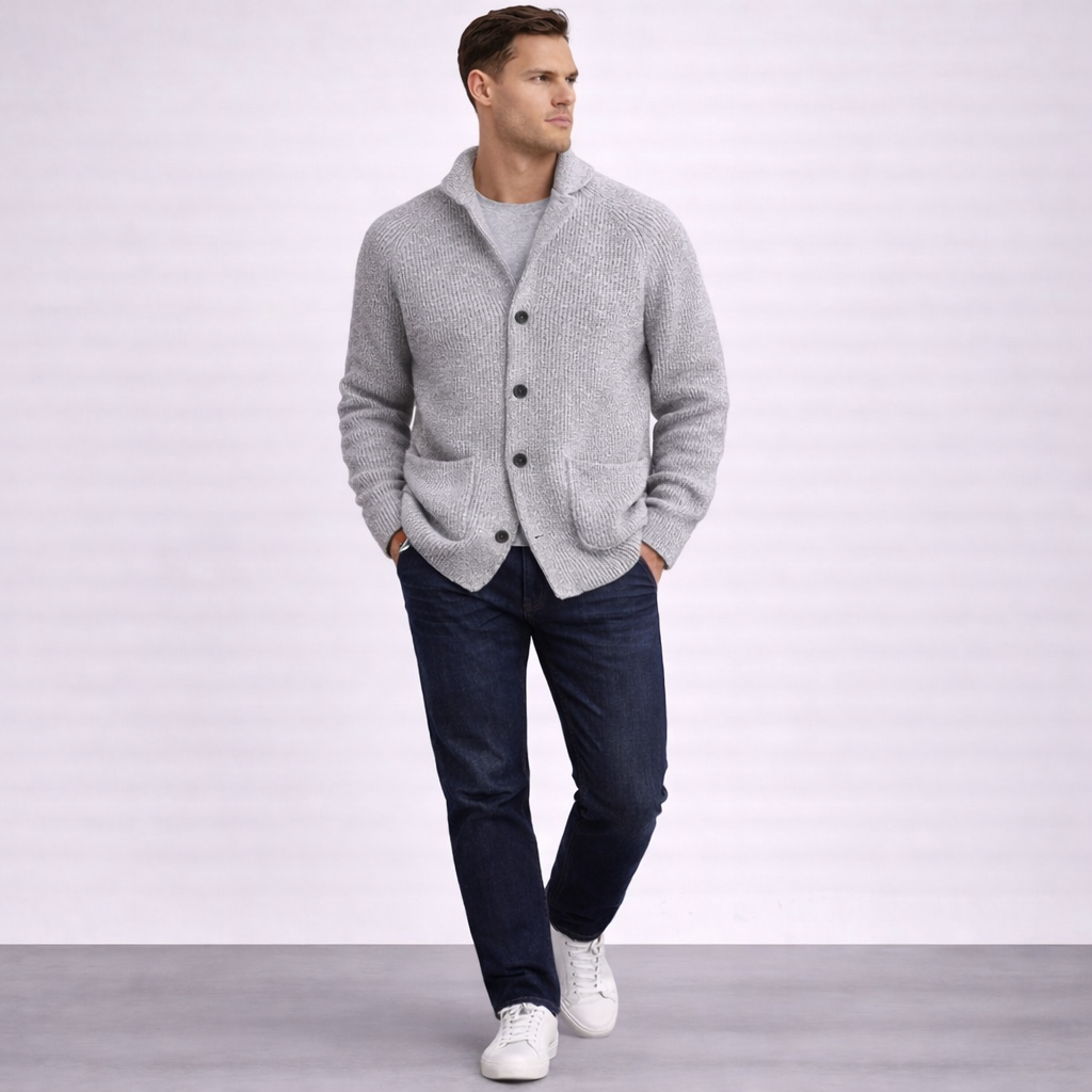 Malcolm | The Ribbed Shawl-Collar Cardigan