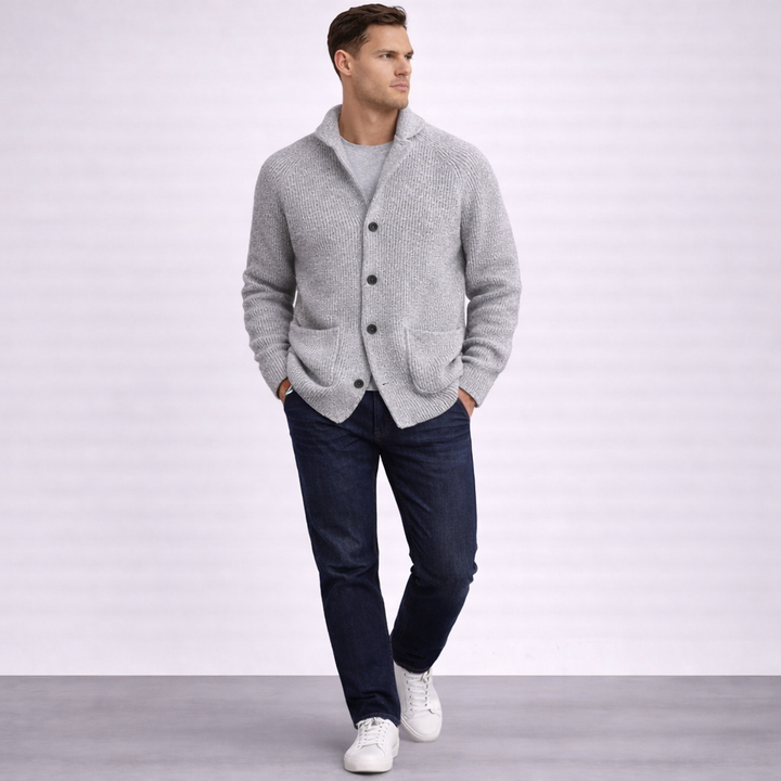 Malcolm | The Ribbed Shawl-Collar Cardigan