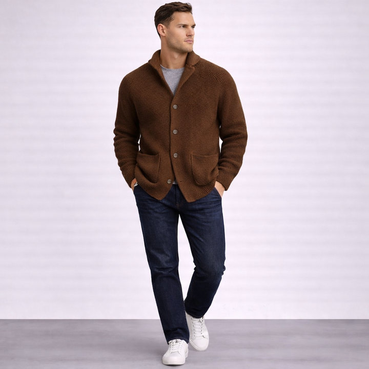 Malcolm | The Ribbed Shawl-Collar Cardigan