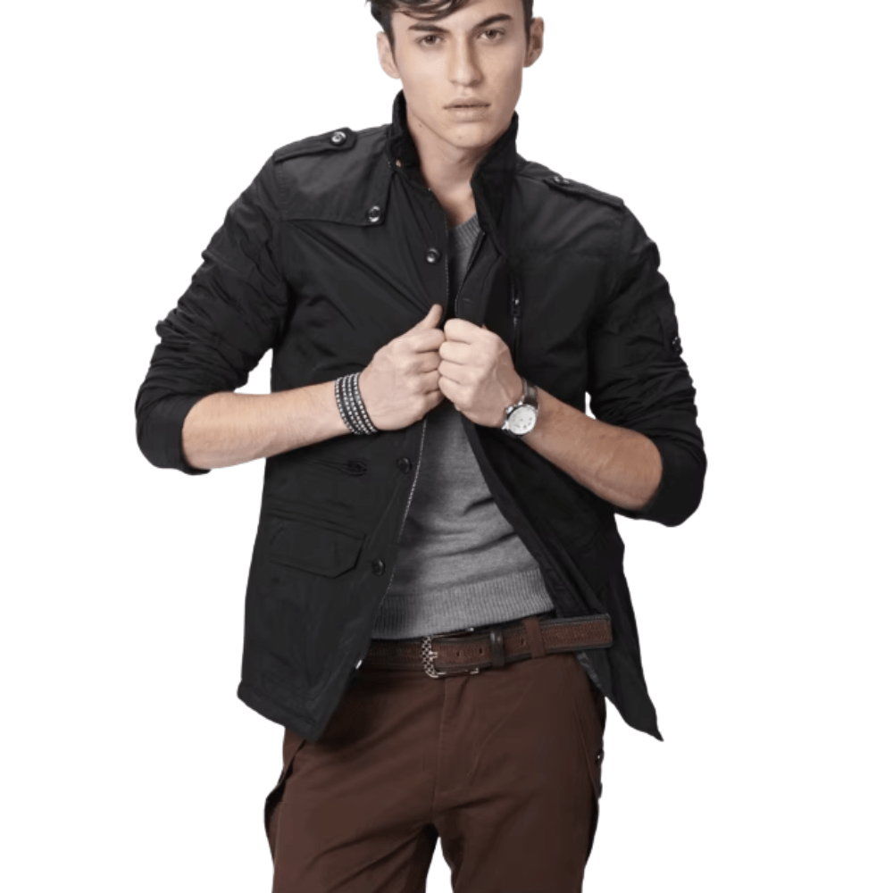 Men's Jacket Polyester Windproof Tailored Fit Casual Outdoor Lightweight