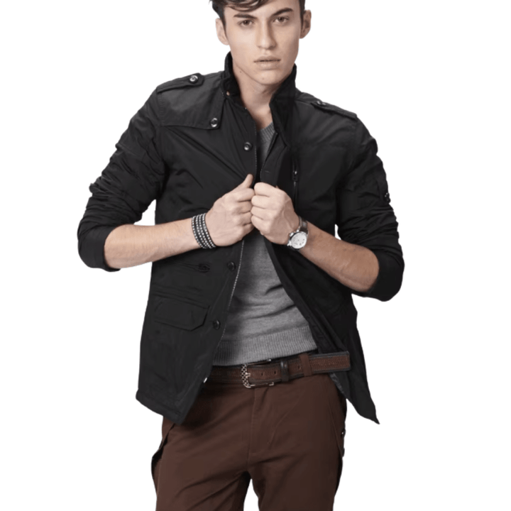 Men's Jacket Polyester Windproof Tailored Fit Casual Outdoor Lightweight