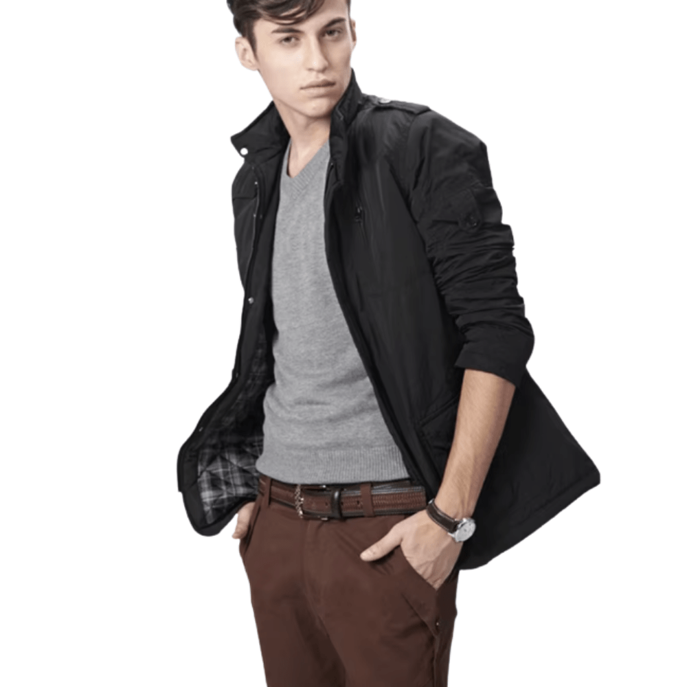 Men's Jacket Polyester Windproof Tailored Fit Casual Outdoor Lightweight