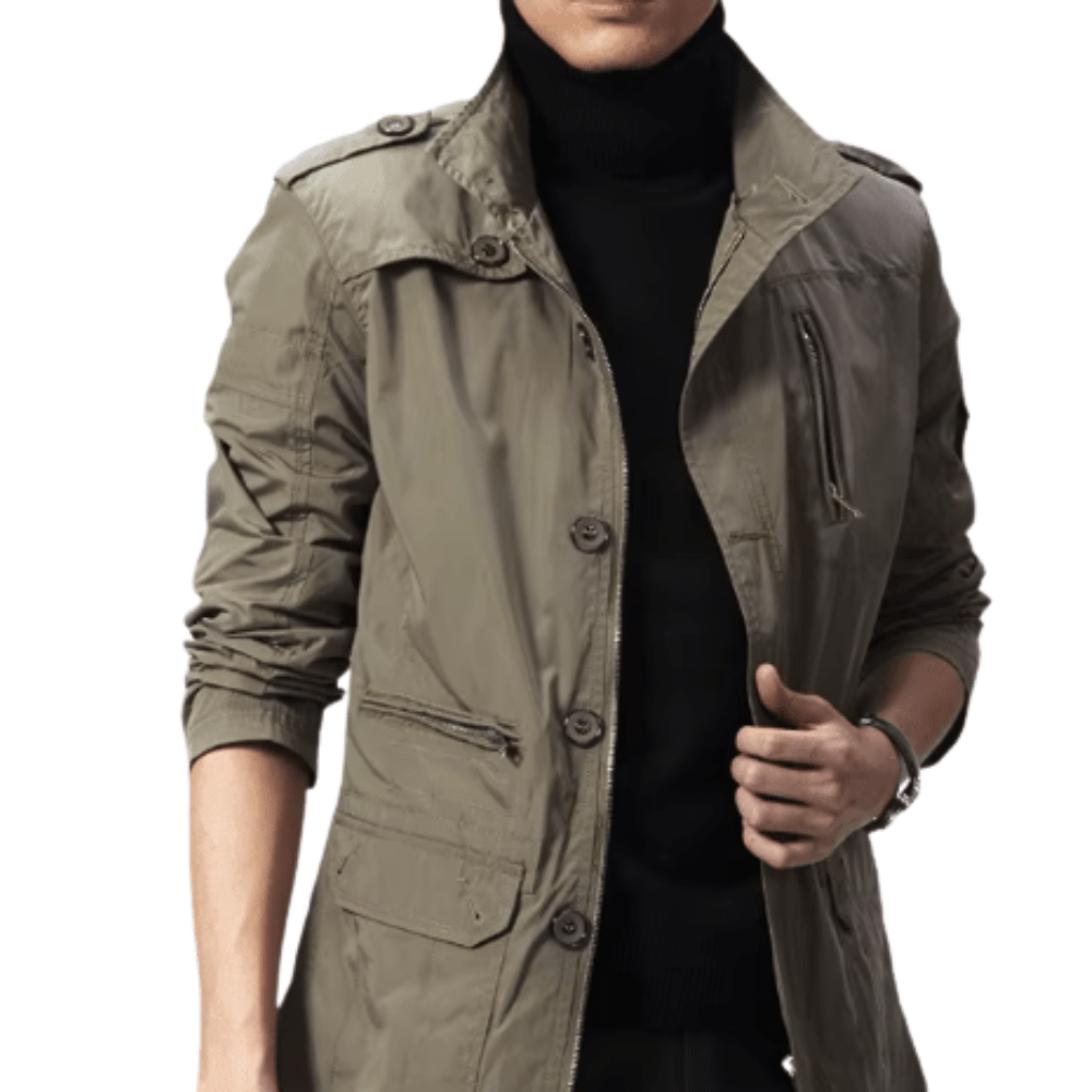 Men's Jacket Polyester Windproof Tailored Fit Casual Outdoor Lightweight