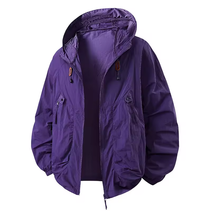 Men's Waterproof Jacket Lightweight Adjustable Hooded for Outdoor Activities
