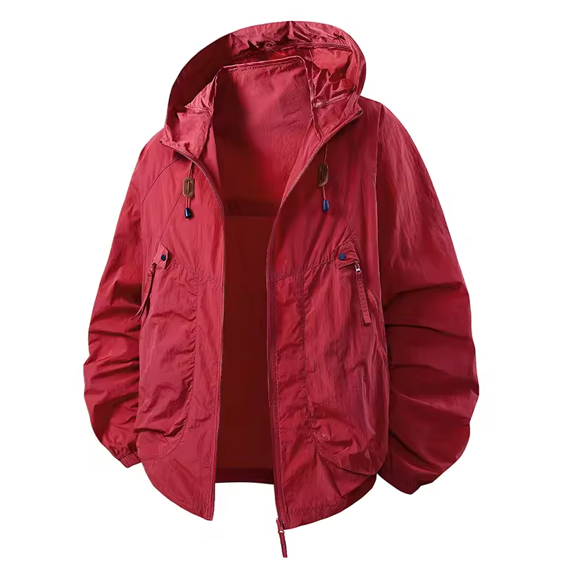 Men's Waterproof Jacket Lightweight Adjustable Hooded for Outdoor Activities