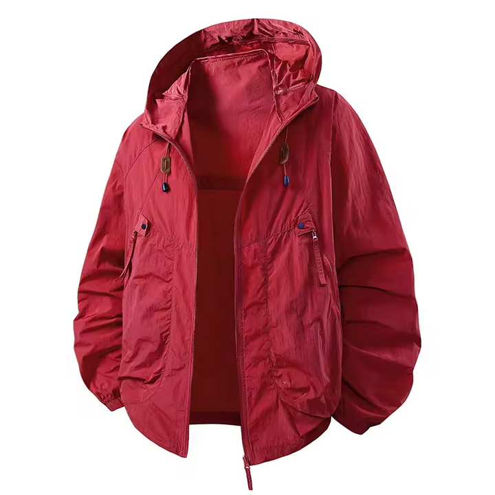 Men's Waterproof Jacket Lightweight Adjustable Hooded for Outdoor Activities