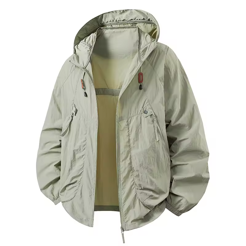 Men's Waterproof Jacket Lightweight Adjustable Hooded for Outdoor Activities