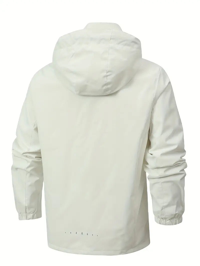 Men's Waterproof Jacket Lightweight Durable Minimalist Design for Casual Outdoor Use