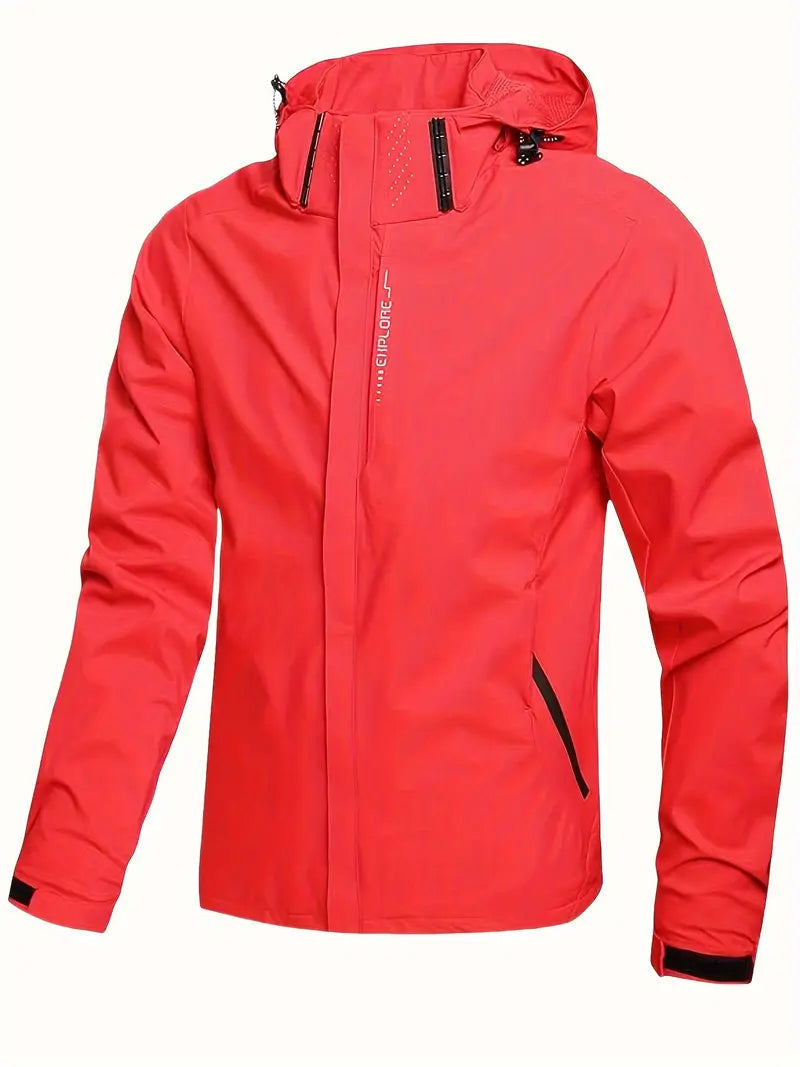 Men's Waterproof Jacket Lightweight Durable Minimalist Design for Casual Outdoor Use