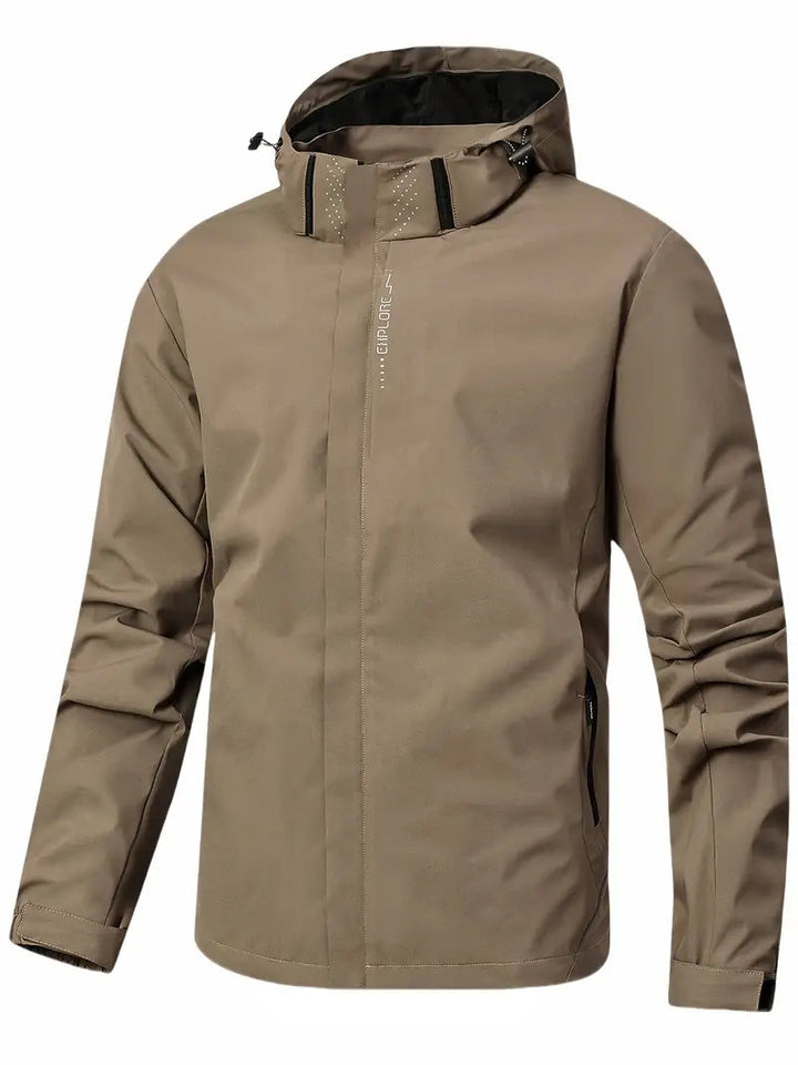 Men's Waterproof Jacket Lightweight Durable Minimalist Design for Casual Outdoor Use