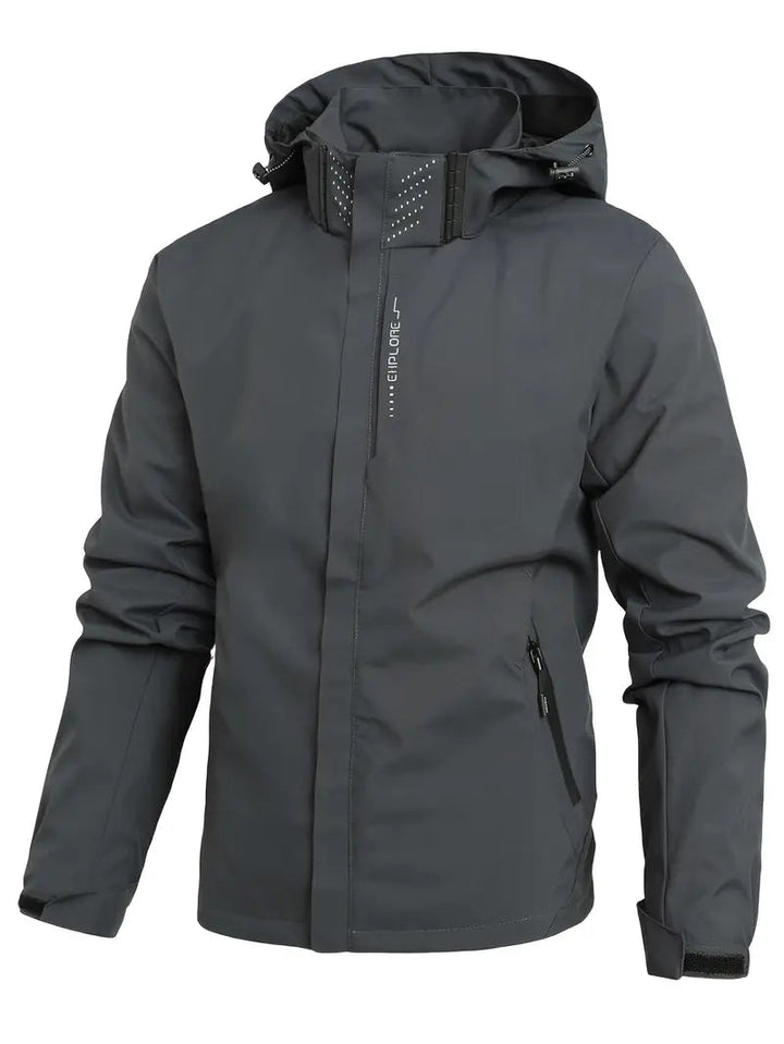 Men's Waterproof Jacket Lightweight Durable Minimalist Design for Casual Outdoor Use
