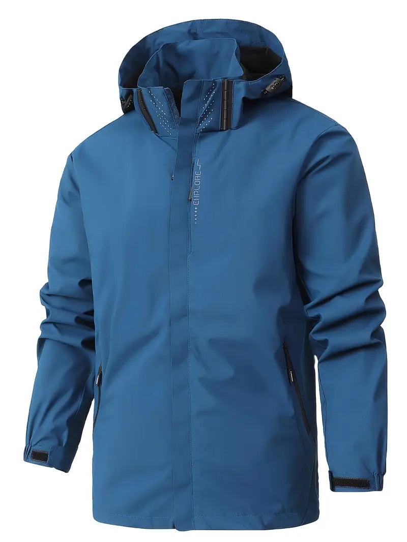Men's Waterproof Jacket Lightweight Durable Minimalist Design for Casual Outdoor Use