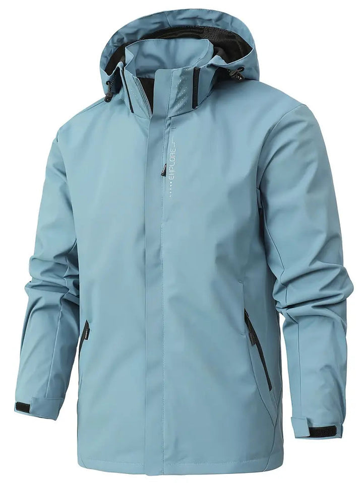 Men's Waterproof Jacket Lightweight Durable Minimalist Design for Casual Outdoor Use