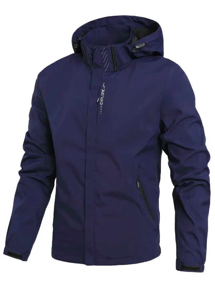 Men's Waterproof Jacket Lightweight Durable Minimalist Design for Casual Outdoor Use