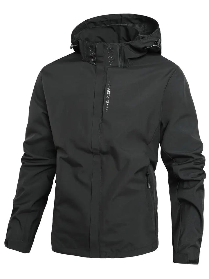Men's Waterproof Jacket Lightweight Durable Minimalist Design for Casual Outdoor Use