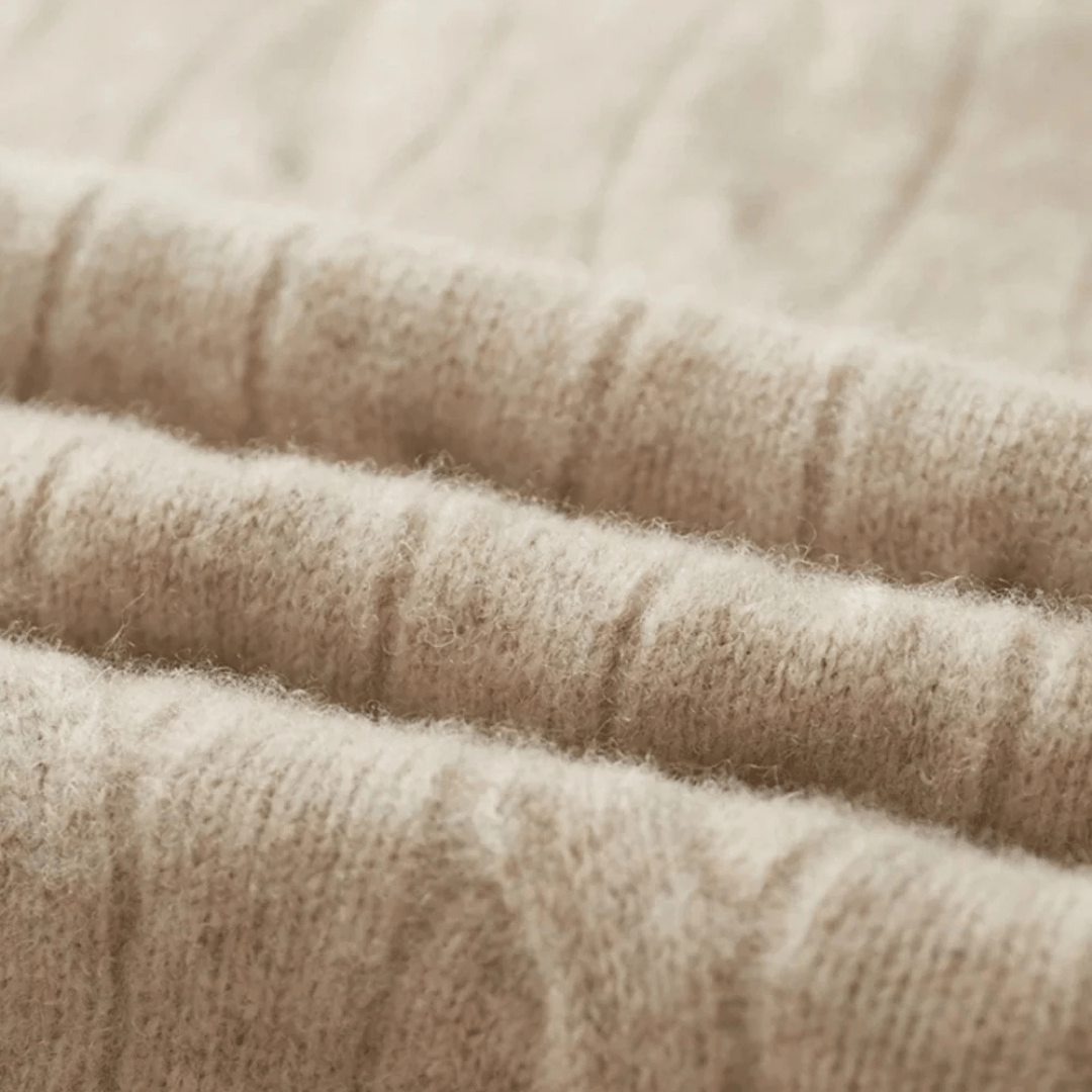 Half Zip Merino Sweater in Cable Knit