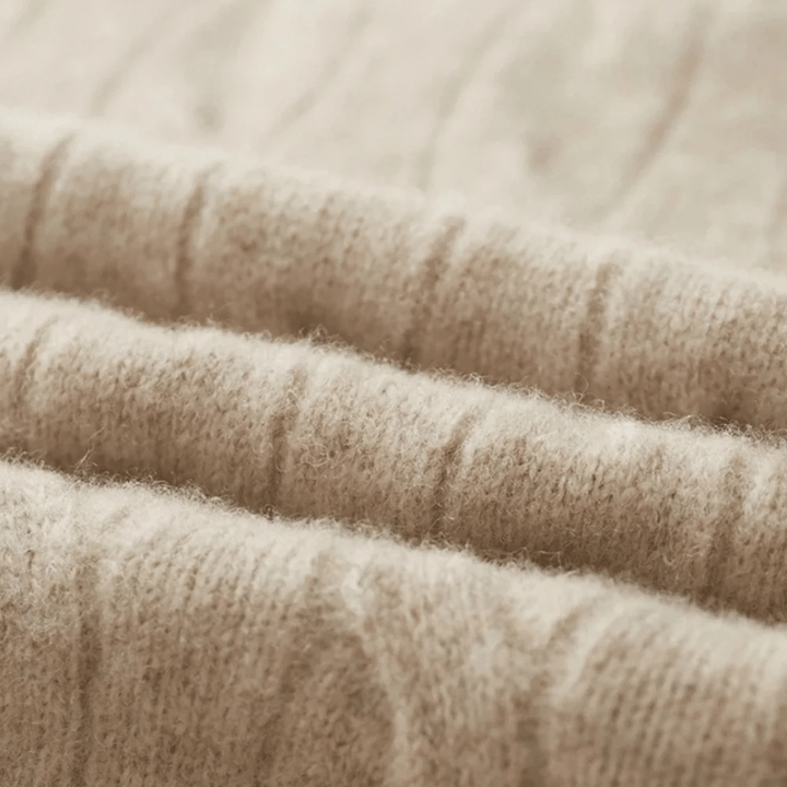 Half Zip Merino Sweater in Cable Knit