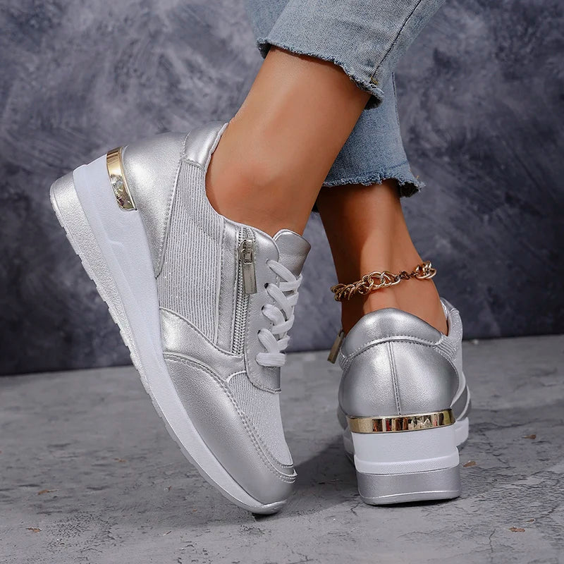 Samantha | Women's Metallic Platform Sneakers