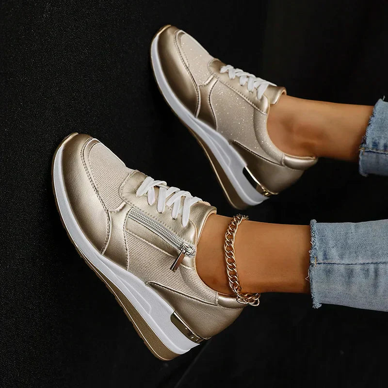 Samantha | Women's Metallic Platform Sneakers
