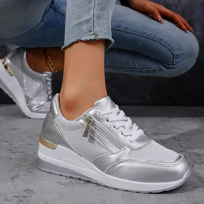 Samantha | Women's Metallic Platform Sneakers