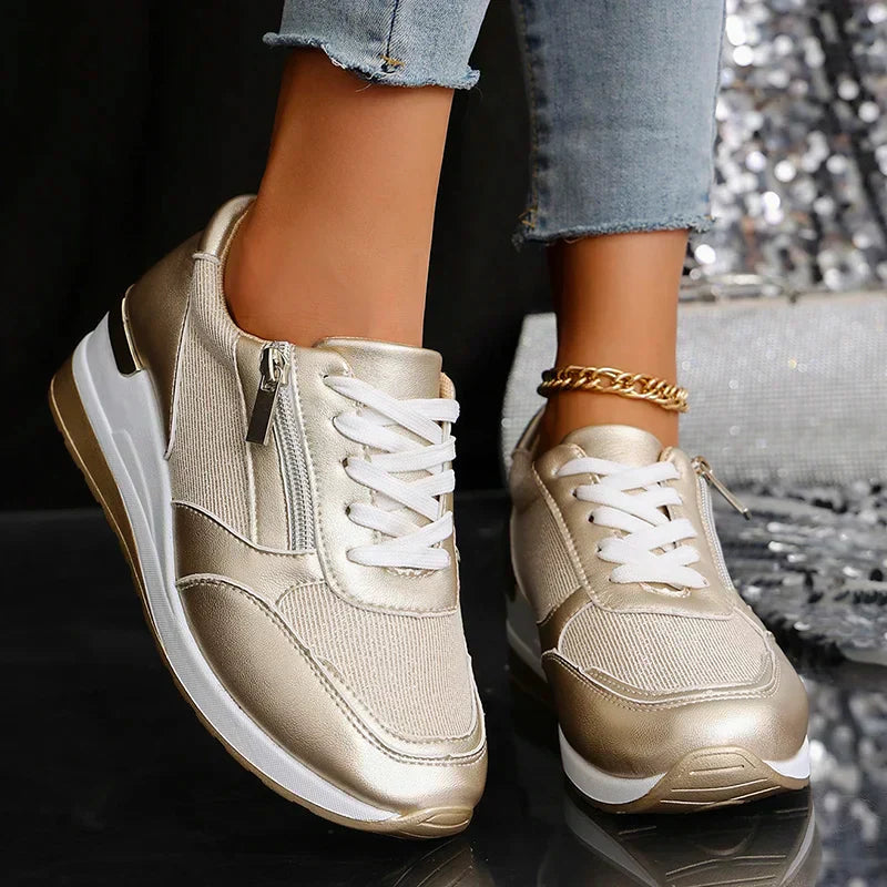 Samantha | Women's Metallic Platform Sneakers