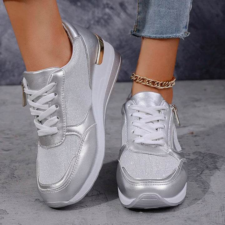 Samantha | Women's Metallic Platform Sneakers