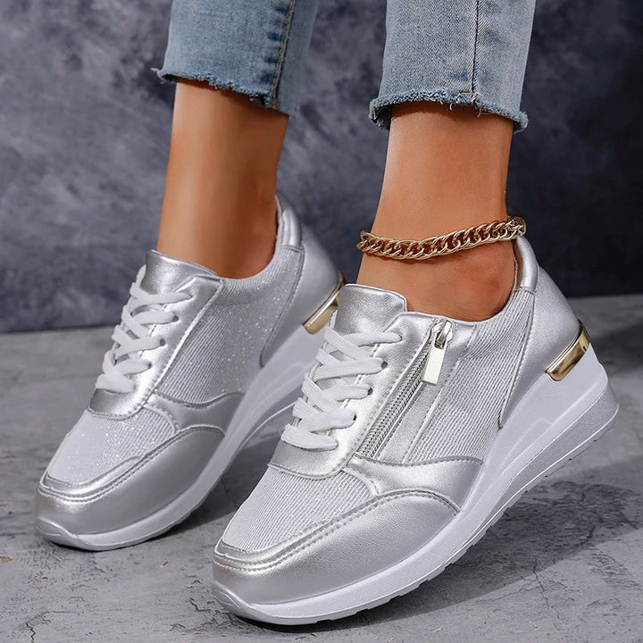 Samantha | Women's Metallic Platform Sneakers