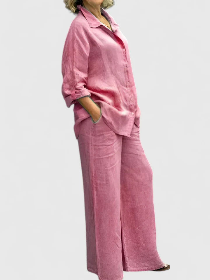 Women's Loungewear Set Cotton Relaxed Fit Vintage-Inspired Design