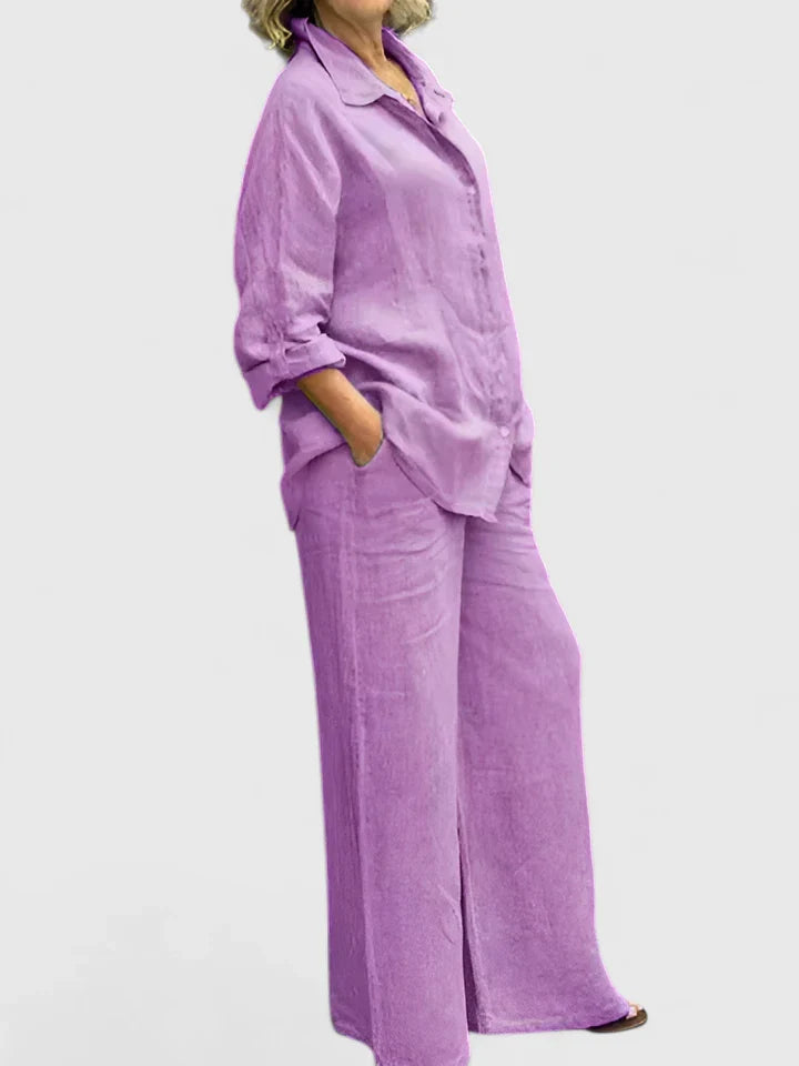 Women's Loungewear Set Cotton Relaxed Fit Vintage-Inspired Design