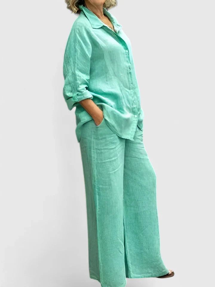 Women's Loungewear Set Cotton Relaxed Fit Vintage-Inspired Design