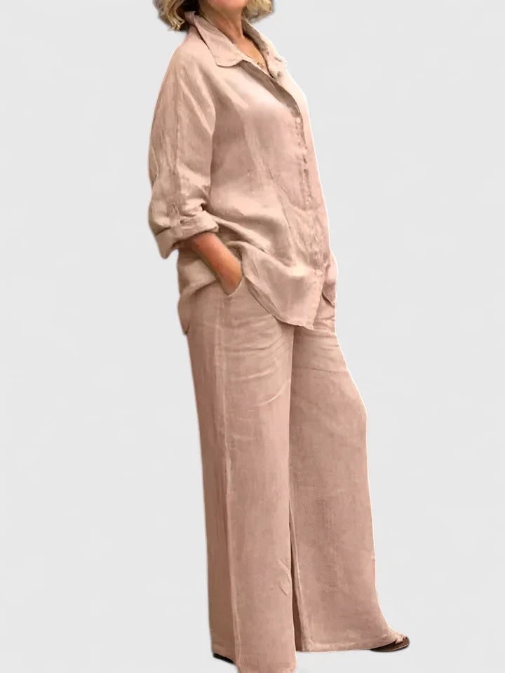 Women's Loungewear Set Cotton Relaxed Fit Vintage-Inspired Design