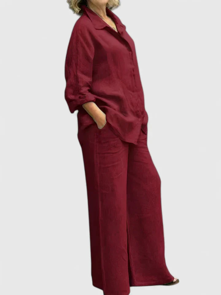 Women's Loungewear Set Cotton Relaxed Fit Vintage-Inspired Design