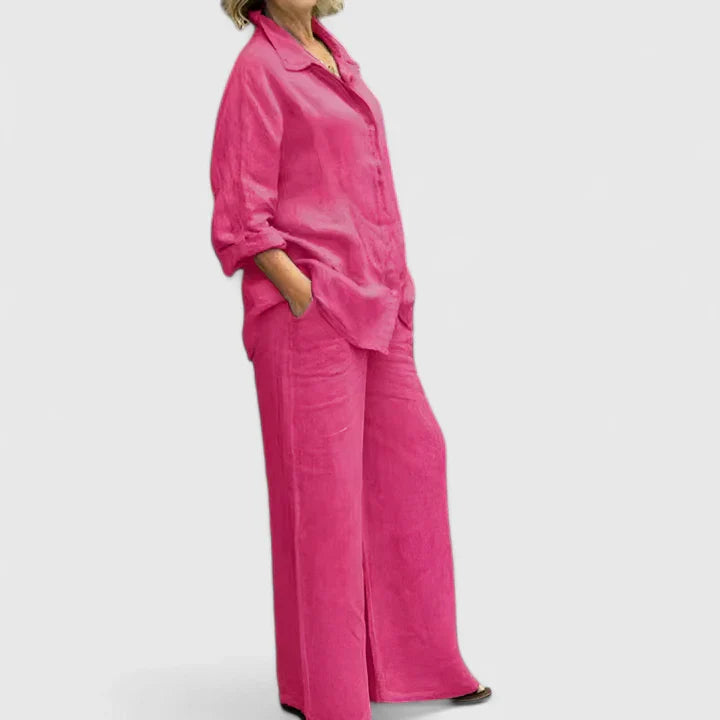 Women's Loungewear Set Cotton Relaxed Fit Vintage-Inspired Design