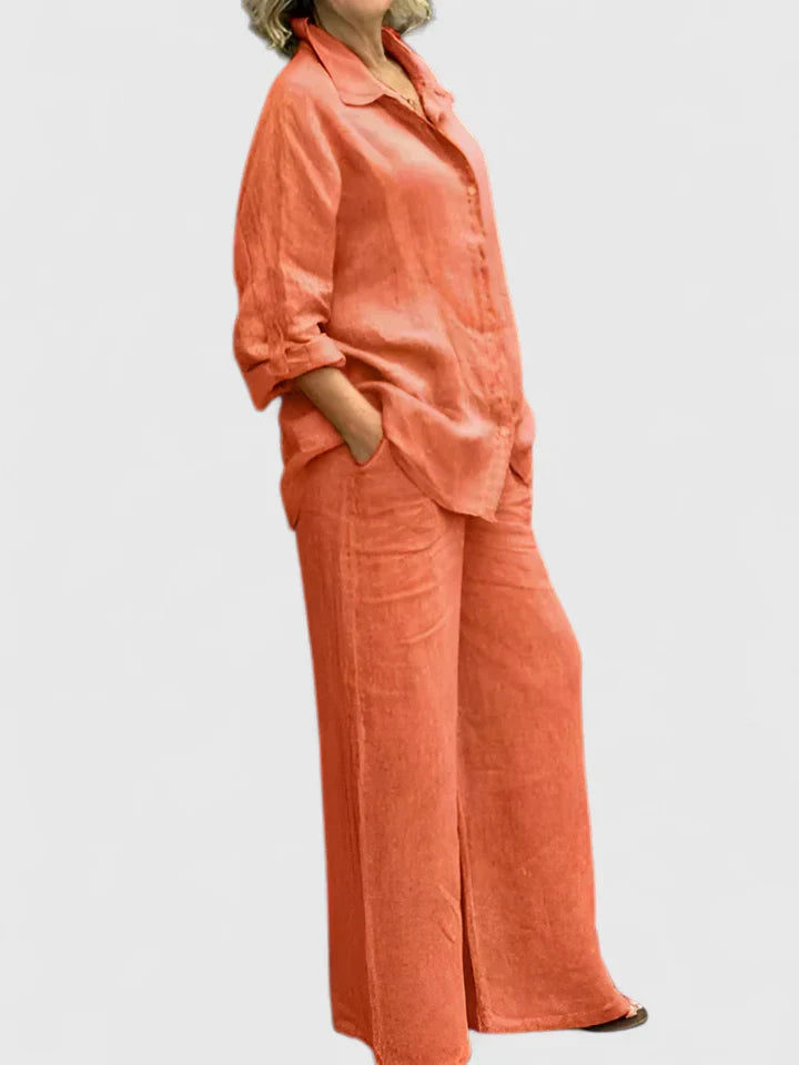 Women's Loungewear Set Cotton Relaxed Fit Vintage-Inspired Design