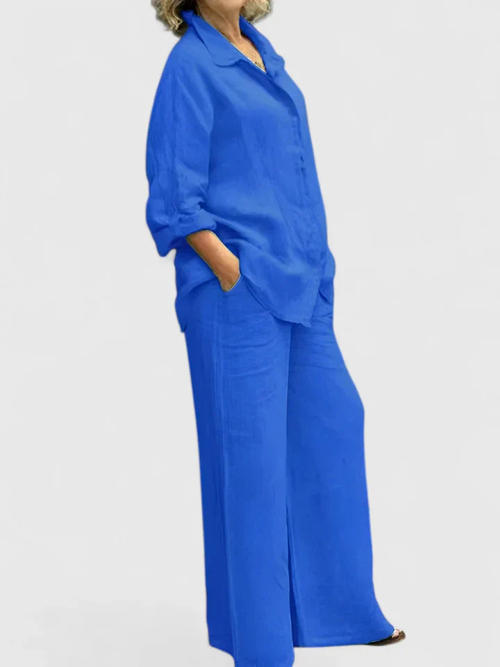 Women's Loungewear Set Cotton Relaxed Fit Vintage-Inspired Design