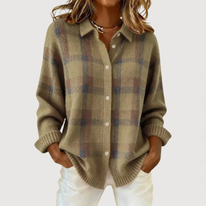 Women's Shirt Knit Fabric Relaxed Fit Button-Up Casual Design